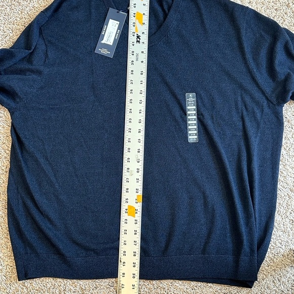 NWT Hart Schaffner Marx Dark Blue Merino Wool V-Neck Pullover Sweater Sz 3XB - Picture 11 of 11